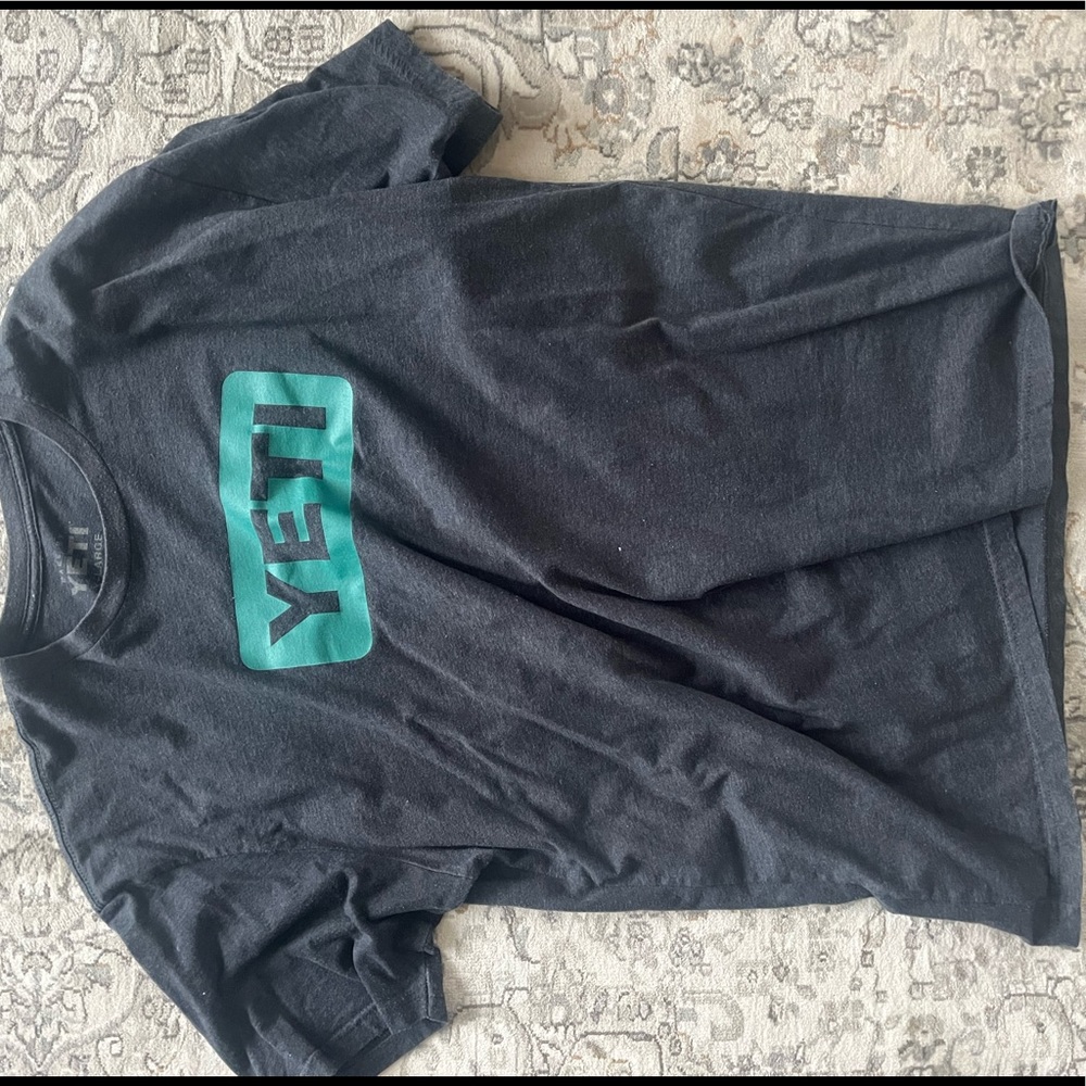 YETI logo tee XL - Grey/Teal